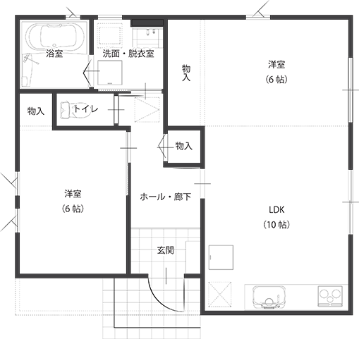 16坪ベース間取り図